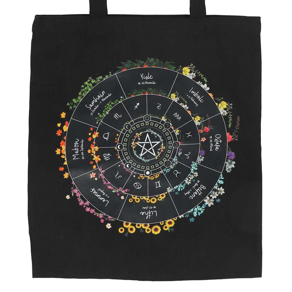 Something Different - Wheel of the Year Polycotton Tote bag - Multicolours